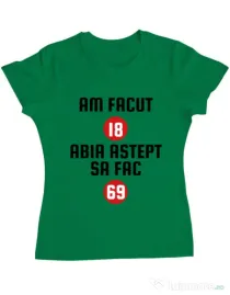 Tricou ADLER dama Am facut 18 ani Verde mediu