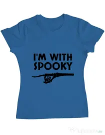 Tricou ADLER dama I'm with spooky Albastru azuriu