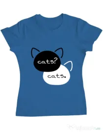 Tricou ADLER dama The fault in our cats Albastru azuriu