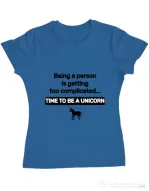 Tricou ADLER dama Time to be a unicorn Albastru azuriu