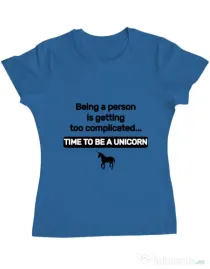 Tricou ADLER dama Time to be a unicorn Albastru azuriu