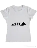 Tricou ADLER dama Evolution - motorcycle Alb