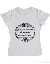 Tricou ADLER dama Mergem inainte Alb