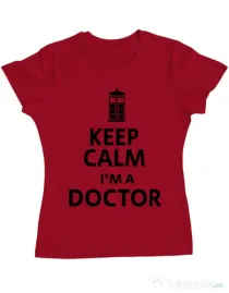 Tricou ADLER dama I'm a doctor Rosu