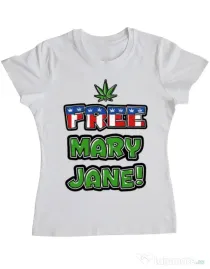 Tricou ADLER dama Free Mary Jane Alb