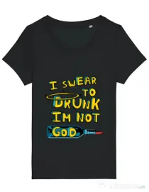 Tricou STANLEY STELLA dama I swear to drunk Negru
