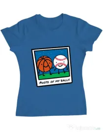 Tricou ADLER dama Photo of my balls Albastru azuriu