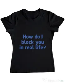 Tricou ADLER dama How do I block you Negru