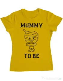 Tricou ADLER dama Mummy to be boy Galben
