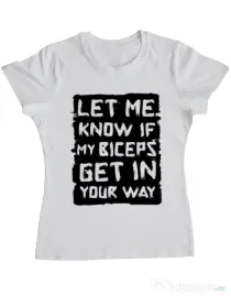 Tricou ADLER dama My biceps Alb