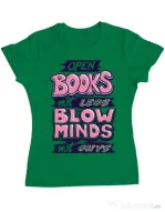 Tricou ADLER dama Open books Verde mediu