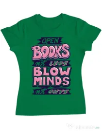 Tricou ADLER dama Open books Verde mediu