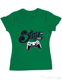 Tricou ADLER dama Stay up late Verde mediu