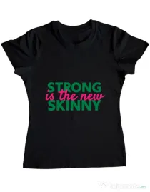 Tricou ADLER dama Strong is the new skinny Negru