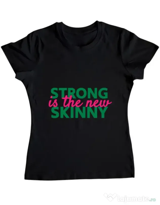 Tricou ADLER dama Strong is the new skinny Negru