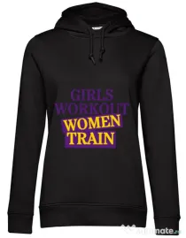 Hoodie dama cu gluga Women train Negru
