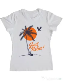 Tricou ADLER dama Just relax Alb