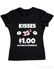 Tricou ADLER dama College is expensive Negru