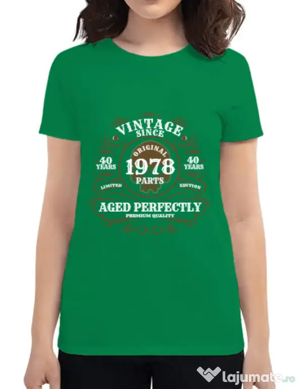 Tricou ADLER dama Vintage since Verde mediu