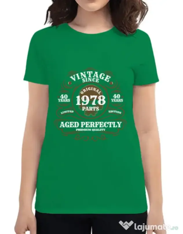 Tricou ADLER dama Vintage since Verde mediu