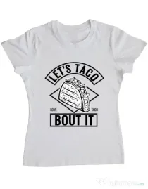 Tricou ADLER dama Let’s taco Alb