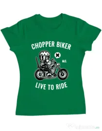 Tricou ADLER dama Chopper biker Verde mediu