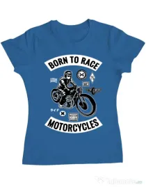 Tricou ADLER dama Born to race Albastru azuriu