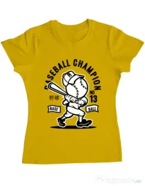 Tricou ADLER dama Baseball Champion Galben