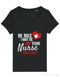 Tricou STANLEY STELLA dama I may be your nurse Negru