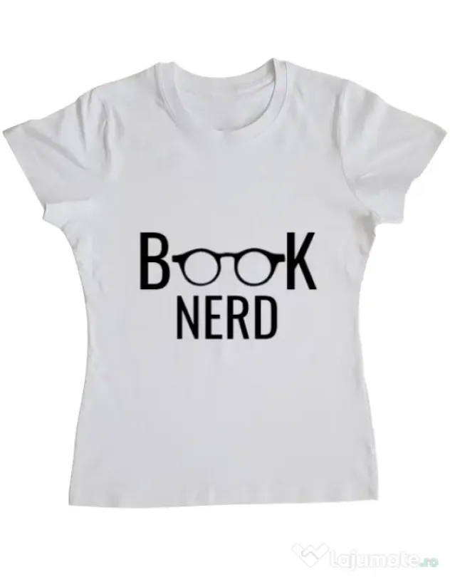 Tricou ADLER dama Book nerd Alb