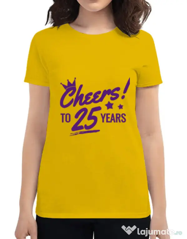 Tricou ADLER dama Cheers Galben