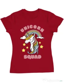 Tricou ADLER dama Unicorn squad Rosu