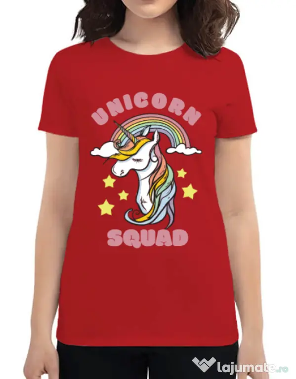 Tricou ADLER dama Unicorn squad Rosu