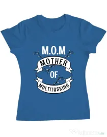Tricou ADLER dama Mother of multitasking Albastru azuriu