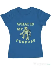 Tricou ADLER dama What is my purpose Albastru azuriu