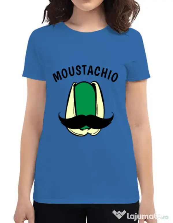 Tricou ADLER dama Moustachio Albastru azuriu