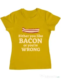 Tricou ADLER dama Bacon lover Galben