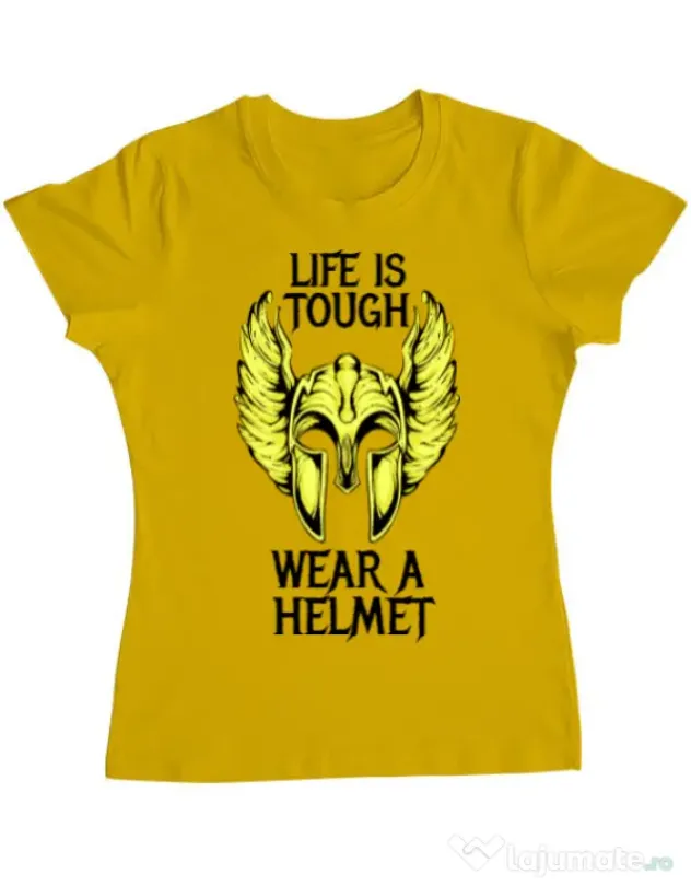 Tricou ADLER dama Life is tough Galben
