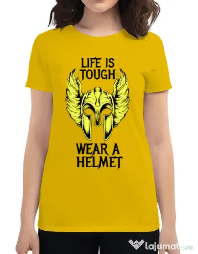 Tricou ADLER dama Life is tough Galben