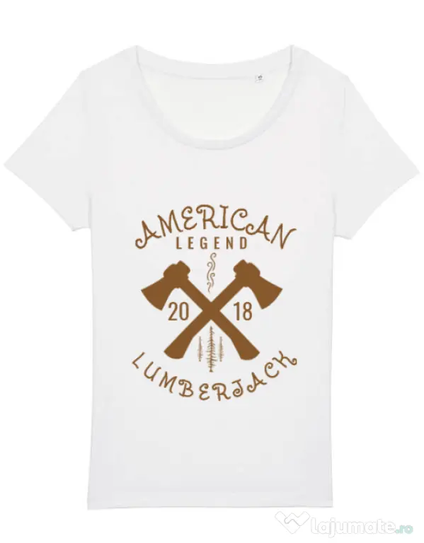 Tricou STANLEY STELLA dama American lumberjack Alb