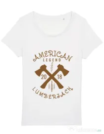 Tricou STANLEY STELLA dama American lumberjack Alb