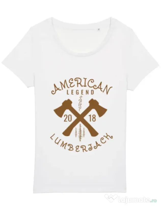 Tricou STANLEY STELLA dama American lumberjack Alb