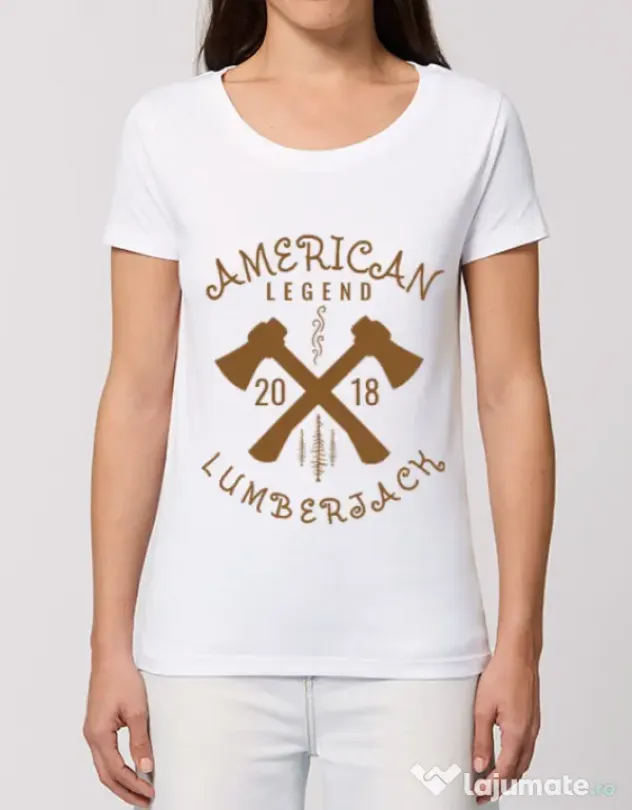 Tricou STANLEY STELLA dama American lumberjack Alb