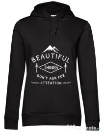 Hoodie dama cu gluga Beautiful things Negru