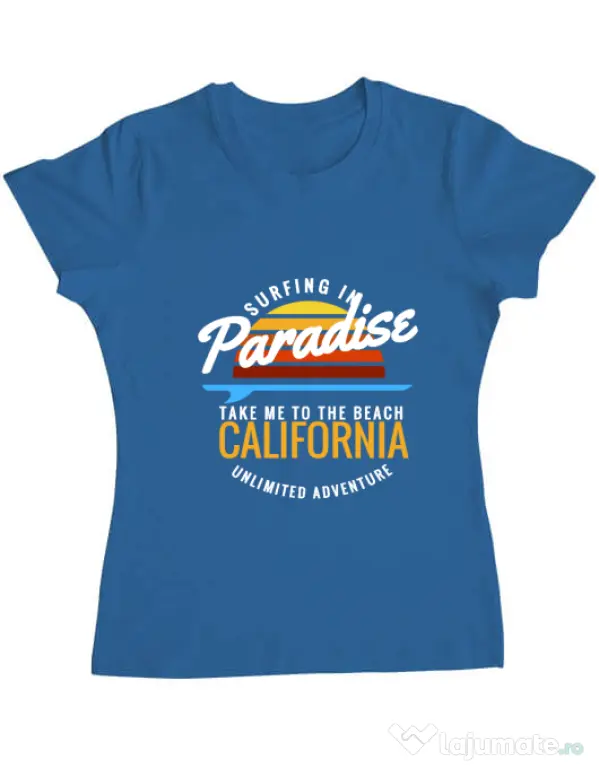 Tricou ADLER dama Surfing in paradise Albastru azuriu