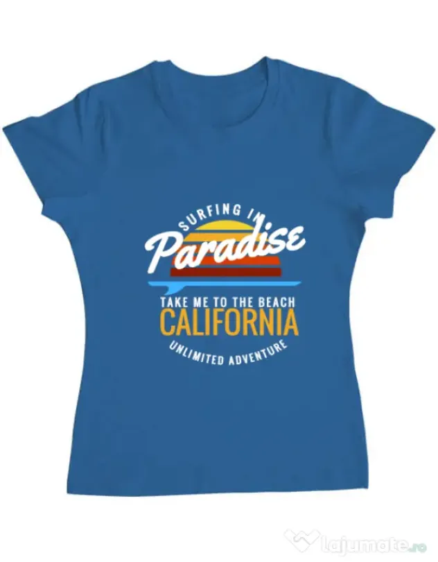 Tricou ADLER dama Surfing in paradise Albastru azuriu