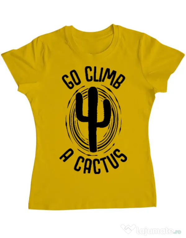 Tricou ADLER dama Go climb a cactus Galben
