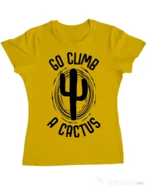 Tricou ADLER dama Go climb a cactus Galben