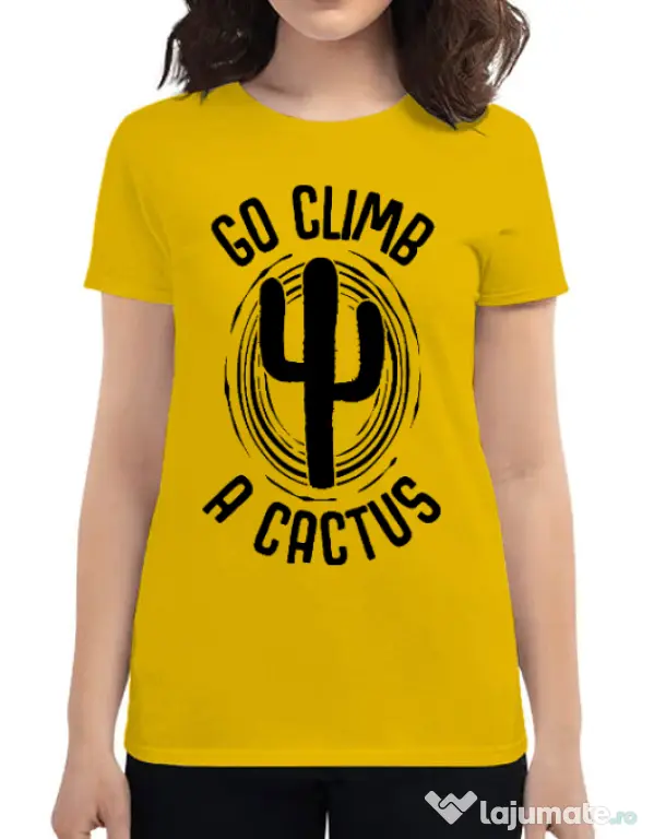 Tricou ADLER dama Go climb a cactus Galben