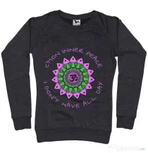 Bluza ADLER dama C’mon inner peace Negru melanj